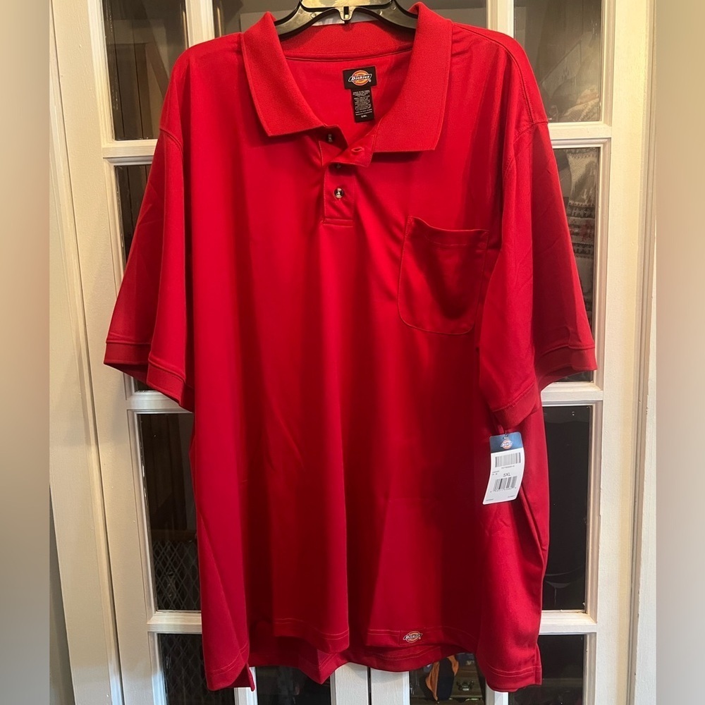 NWT- 🇺🇸 Dickies Red Men’s Collared Polo Pull Over Size 5X